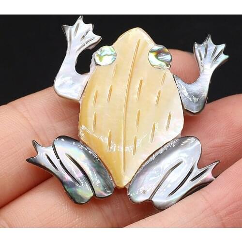 Natural Shell Frog Brooch Cute Cartoon Frog Men and Women Banquet Animal Brooch Fashion Baby Clothes Hat Badge