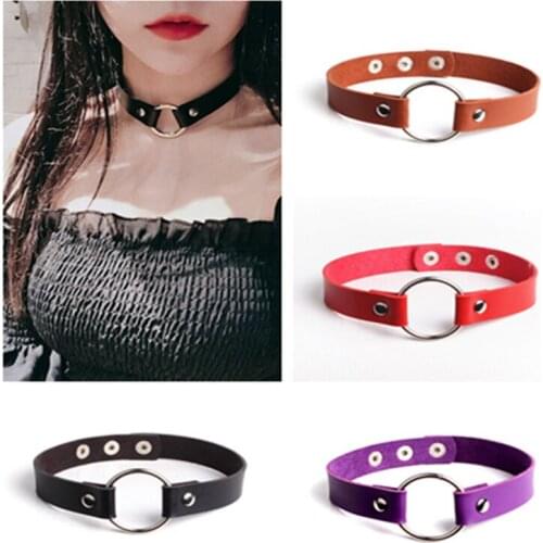 New Gothic Harajuku Punk Leather Choker Necklace For Women Girls Rivet Collar Clavicle Chain Necklace Fashion Jewelry Gifts