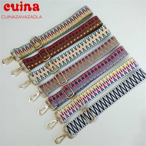 New Nylon Belt Bag Straps For Women Shoulder Messenger Bags Adjustable Wide Strap Parts For Accesseries Rainbow Handbag Chain