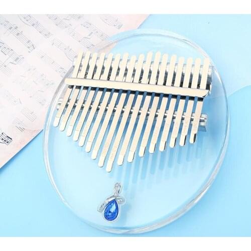 Kalimba Thumb Pianos,Transparent Crystal Musical Instrument Finger Piano Diamond Design Teclado Machine 17 Keys for Beginners