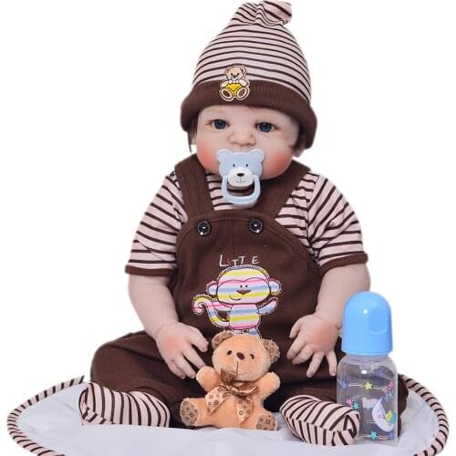 Clearance! Low Price! 55cm Bebe Realista Reborn Doll Lifelike Girl Reborn Babies Silicone Dolls Toys For Children Xmas Gift