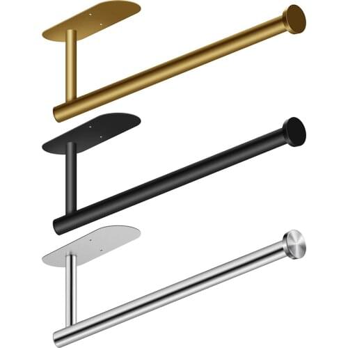 Roll Paper Holder Dispenser Rack Shelf Rail Under Cabinet Off-wall Hanging Accessories Bathroom Kitchen