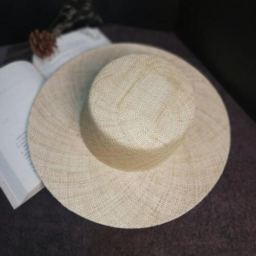 Handmade Skin-friendly Top Quality Treasure straw Hat Women Summer Sun Hats Gilrs High Quality Natural Panama Flat Beach Hat