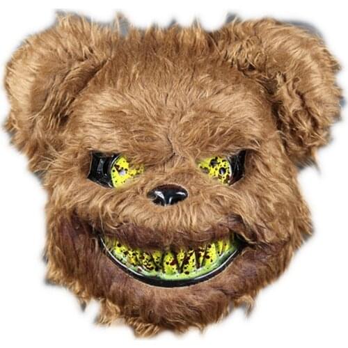 Scary Halloween Mask Bloody Plush Bear Bunny Mask Cosplay Costumes Props Masked Ball Party Gifts for Adults Kids