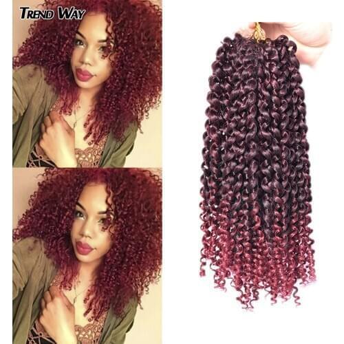 TrendWay Synthetic Jerry Curl 3pcs/pack Braid Hair Ombre 10Inches Crochet Braiding Hair Pre Stretch Extensions For Women Black