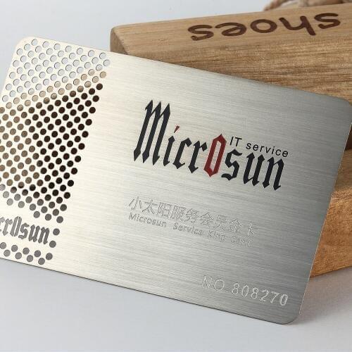 Stainless steel business card custom hollow metal callas business card design