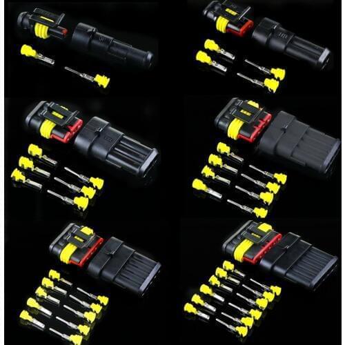 2set-5sets Kit 2 pin 1/2/3/4/5/6 pins Way AMP Super seal Waterproof Electrical Wire Connector Plug for car waterproof connector