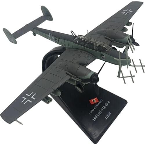 Military Plane Model 1/100 Scale BF-110 Fighter Model Plane Model with Base for Commemorate Collection Gift