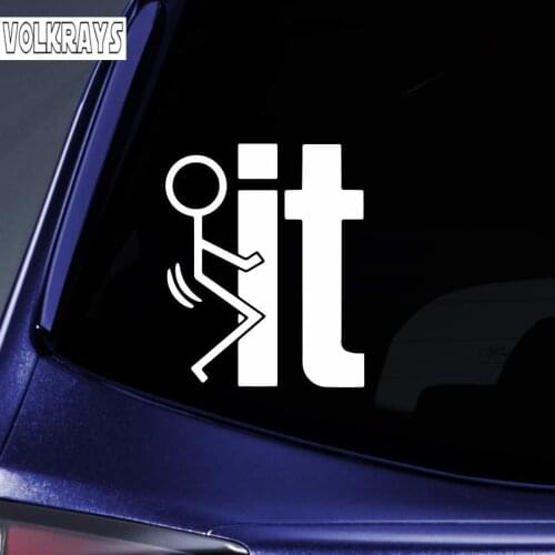 Volkrays Personality Car Sticker Fk It Accessories Reflective Waterproof Cover Scratches Sunscreen Vinyl Decal,12cm*12cm