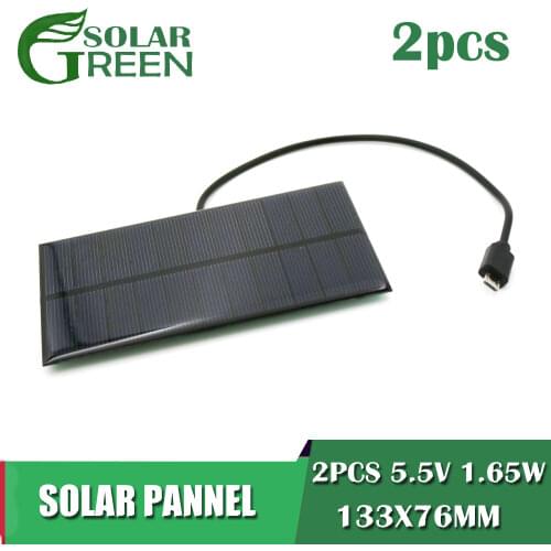 Solar Battery Charger 1.65W 5.5V Solar Panel Output USB Micro Android Micro USB port 5V 300mA Charge Regulators
