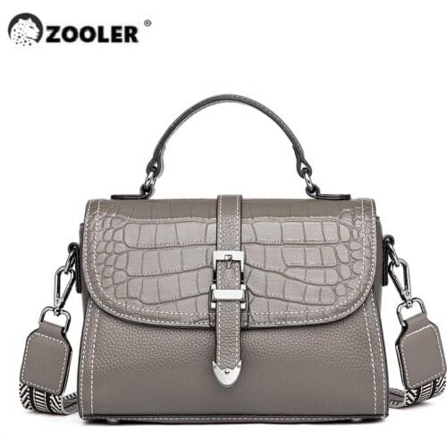 ZOOLER Soft Genuine Leather ladies Hand Bags for College Girls luxury Brand Women Shoulder Bags Designer Black Purses SC516