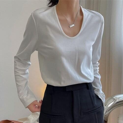 2021 New Summer Fashion Female T-shirt High Quality Loose Women Tee Solid Color Casual Elegant Cotton Ladies Tops T170