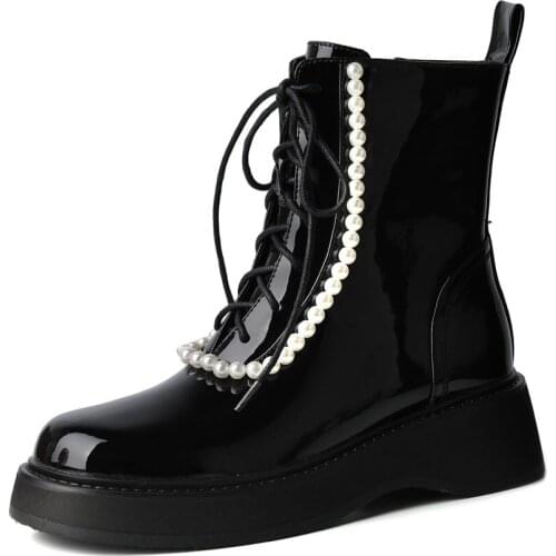 Fashion Women Boots Real Cowhide Fabric Exquisite Decoration Comfortable Inner Round Toe Autumn Winter Womens Short Boots