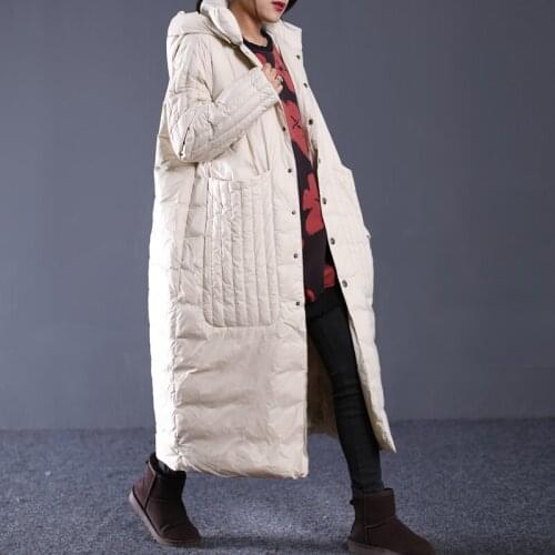 Winter coat, white goose women long down jacket, oversized warm parka, veste femme yy1448