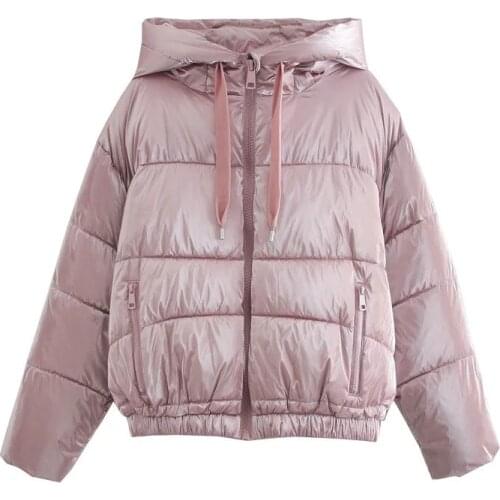 Winter New Sweet Pink Hooded Warm Short Jacket Cotton Clothes Fashion Bread Clothes Womens Clothing
