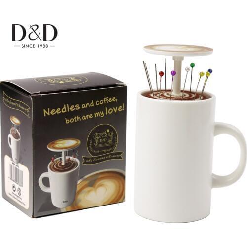 D&D 1pc New Design Sewing Pin Cushion Coffee Cup Shape DIY Sewing Tools with 12pcs Pins Accessories