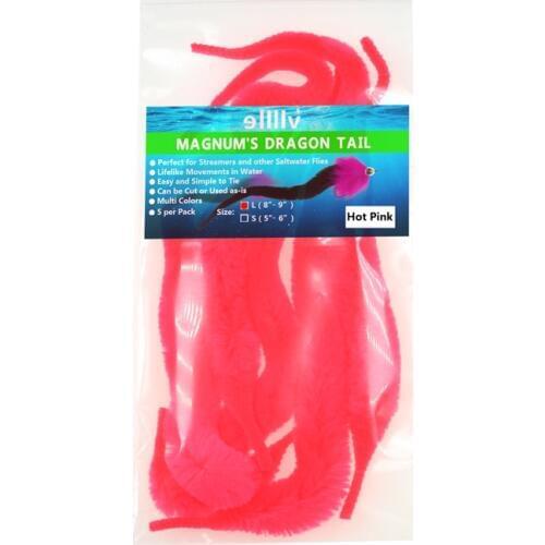 12Packs X5pcs/bag L Magnum Dragon Tail Pike Saltwater Fly Tying Material Streamer Steel Head Fly Tying Wiggle Tails Wholesale