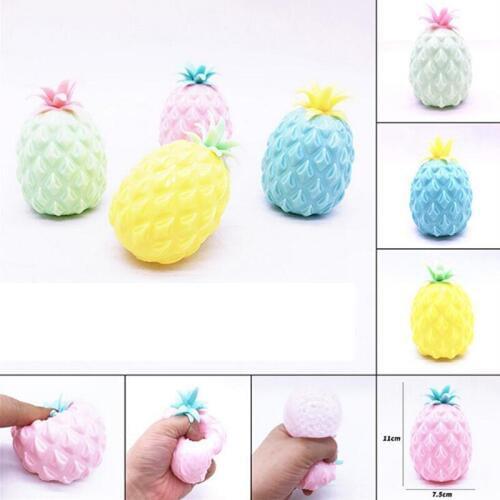 15PCS Colorful Cute Pineapple Squeeze Novel Stretchy Scented Fruit Toy Squishy Stress Reliever Kids Gift Collectibles