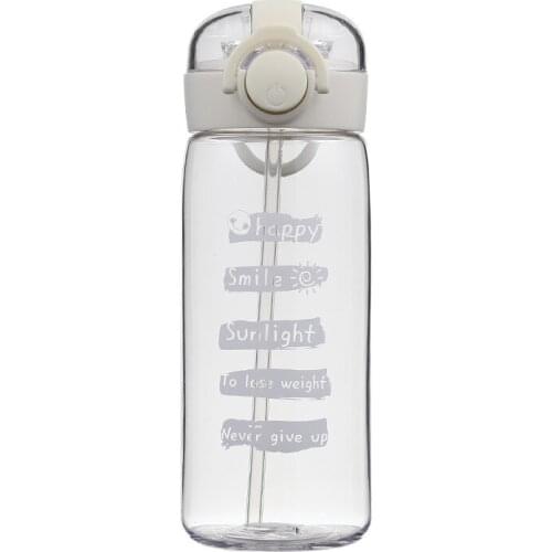 400ML Cute Plastic Portable Juice Fruit Water Bottle for Drinking Tea Mug Outdoor Sport Drink Bottles For Girls With Straw Rope