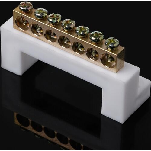 7 Positions Electric Cable Connector Screw Barrier Terminal Strip Block Bar