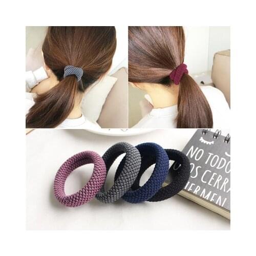 Girls hair accessories pure color adorn Fashion Rope headdress Flower Rubber Bands Small Adorn Article Creative elastic hairband