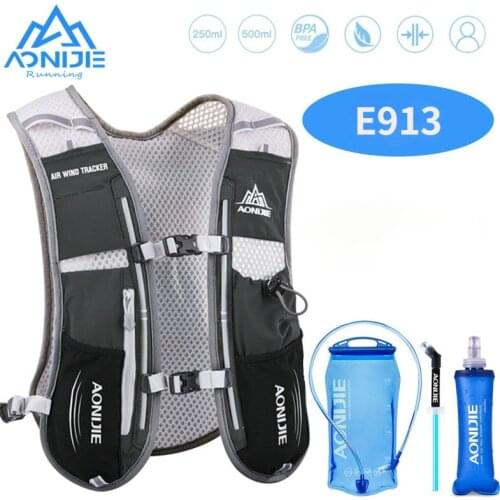 AONIJIE 5L Hydration Backpack Rucksack Bag Vest Harness with 1.5L Water Bladder 500ml Soft flask Hiking Camping Running Marathon