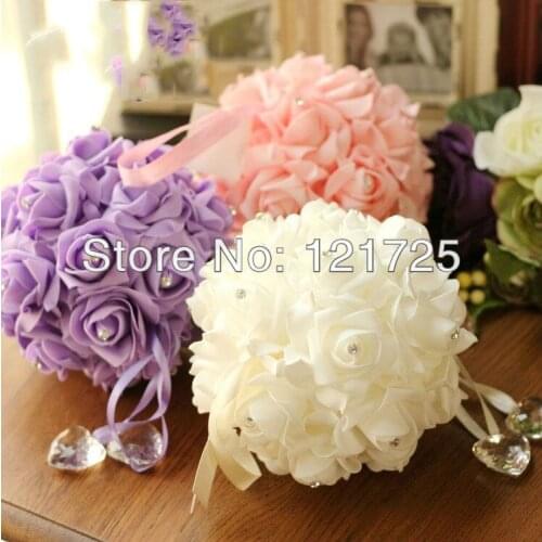 Free shipping Rose bouquet wall decoration 3 colors real touch rose for wedding decoration home decoration wall sticker
