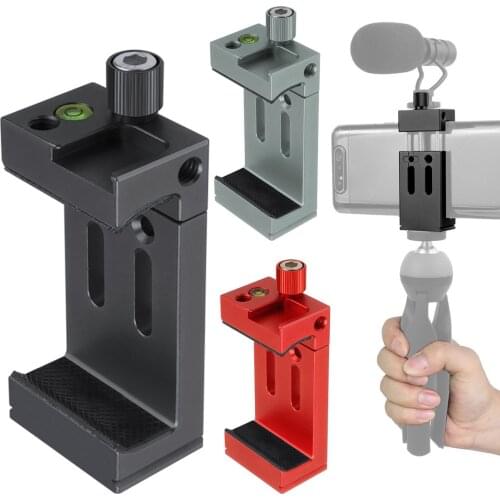 BGNING Mobile Phone Holder Clip for GoPro Flashlight Microphone With Spirit level Cold Shoe Tripod Mount Head Bracket
