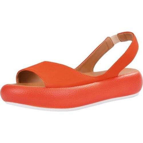 Women Sandals 2021 Summer Women Flat Fish Mouth Sandals Thick Bottom Soft Sole Casual Shoes Ladies Platform Sandals Plus Size 43