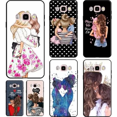 Beautiful Mother Daughter Son Case For Samsung Galaxy J5 J7 J1 J3 2016 A5 A3 2017 J4 J6 J8 A7 A9 A6 A8 Plus 2018 Cover