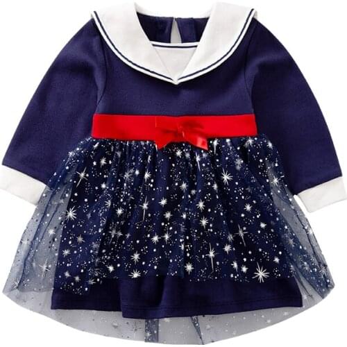 YiErYing Infant Newborn 0-24M Baby Girls Bodysuits Toddler Baby Long Sleeve Romper Kids Princess Dress