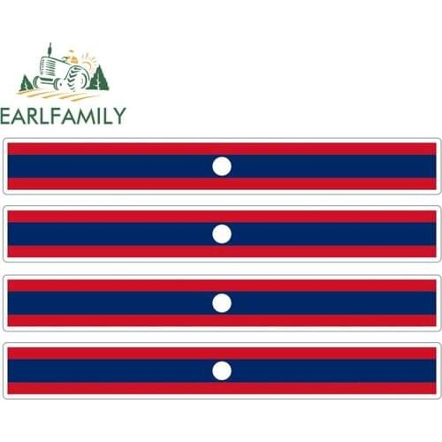 EARLFAMILY 4pcs Car Stripe Motorcycle Racing Flag Sticker Skateboard Decal Bike Moto Tuning Laos Car Stickers