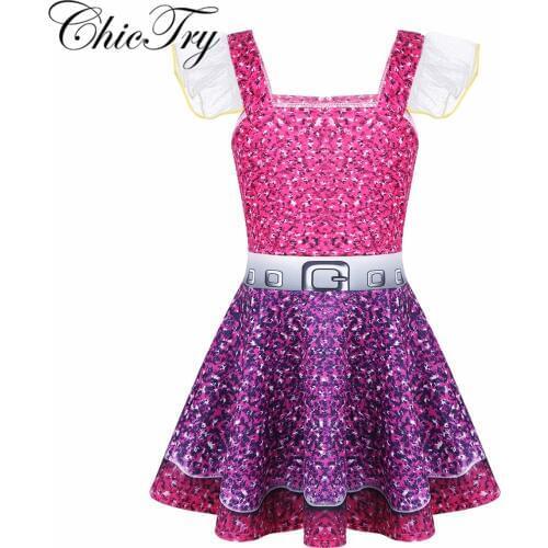 Sequins Girls Tulle Tutu Dress Halloween Costume For Girls Kids Birthday Party Dress Children Cosplay Role Play Dress Up Clothes
