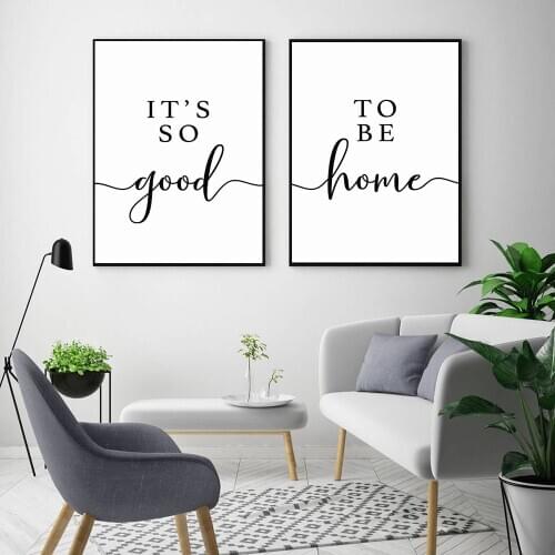 Scandinavian Poster English Letter Its So Good To Be Home Canvas Painting Wall Pictures For Living Room Nordic Decor Home Art