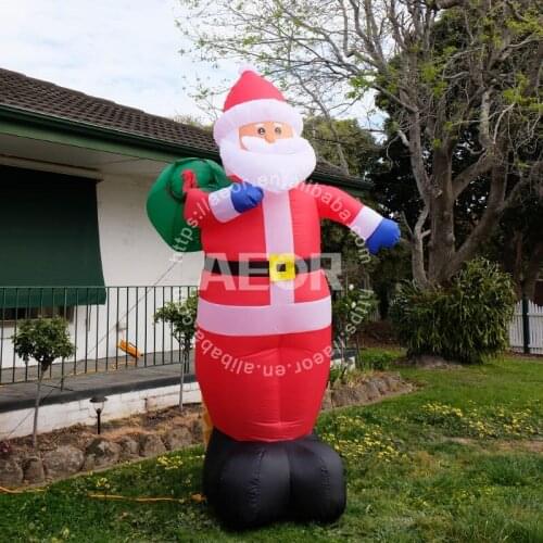 Aeor Giant Inflatable Santa Claus with Bag Outdoor Christmas Decorations for Home Yard Garden Decoration Merry Christmas Balloon