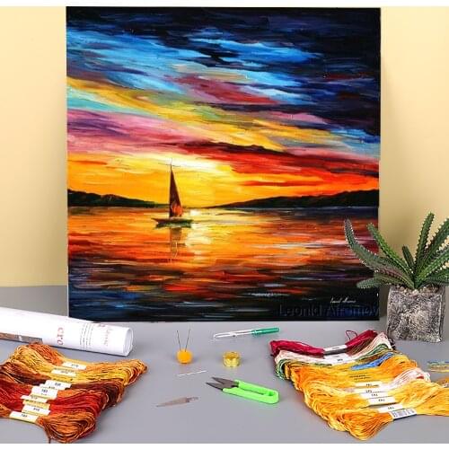 South Wind Printed Canvas 11CT Cross Stitch Complete Kit Embroidery DMC Threads work Craft Handiwork Sewing Stamped