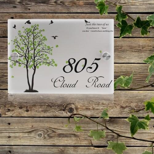 Customized Door Palte Garden House Number Outdoor Signs Plaque Street Acrylic Matte House Address Plaques