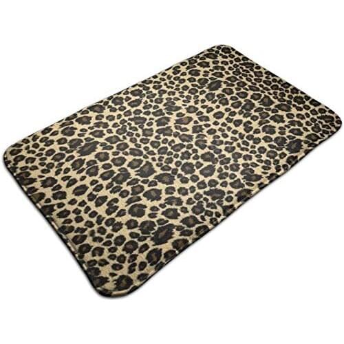 Leopard Print Background Door Mat Non-Slip Bath Mat Bathroom Kitchen Floor Carpet Mat 50x80cm