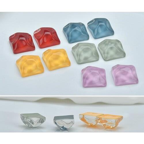 Square irregular concave convex water ripple wave resin ear stud patch DIY hand ornament earring accessories material