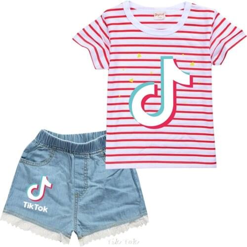 Summer Baby Boy Clothing Cotton T-shirt Pants Girls Clothing Set Tik Tok Sports Suits Children‘s Clothes Kids Outfits
