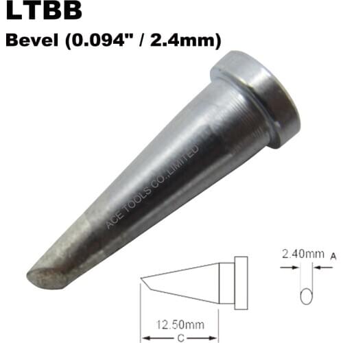 Weller LTBB Single Flat 2.4mm 0.094" Soldering Tips for WP80 WSP80 WSFP8 WD1000 WD2000 WSD81 WS81 WSF81D8 WS81D5 Handle Iron Bit