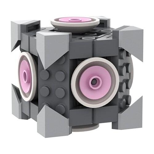 Love Cube Portal Companion Cube Building Block Model Puzzle Creative Game Series Couple Pass Through Games Bricks Gift Toy