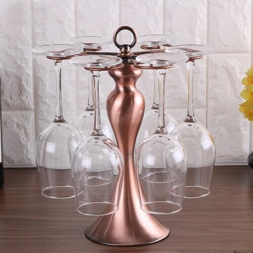 Home Bar Metal Hanging Wine Glass Cup Rack Arts Decorative Upside Down Cup Goblets Display Holder Iron Wire Stemware Stand