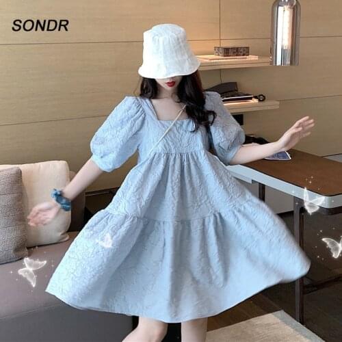 Mori Girl Sweet Summer Dress Korean One-Piece Dress StudentS Dresses White Backless Embossed Dress Vintage A-Line Mini Dresses