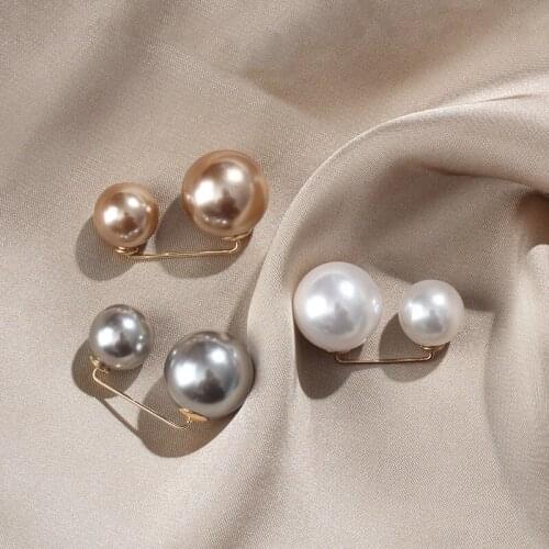 Fashion Pearl Brooch Pins Safety Pin Wedding Decoration Shawl Collar Shirt Pin Buttons Sweater Brooches