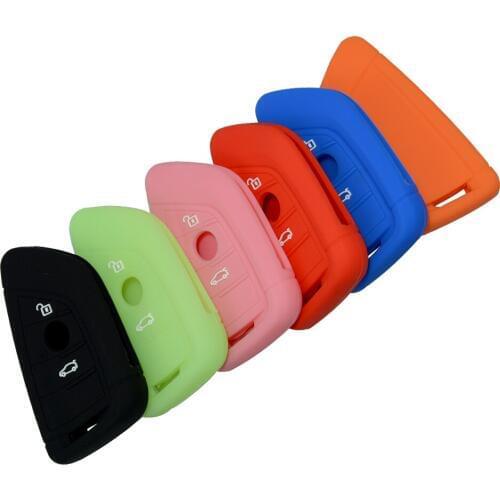 OkeyTech Soft 3 Buttons Silicone Smart Card Car Key Cover Fob Case For BMW X1 F48 X3 X4 X5 X6 2016 2017 Holder Protector