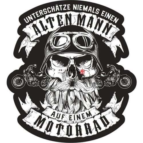 Sticker Underestimates Never An Old Man On A Motorcycle Weatherproof