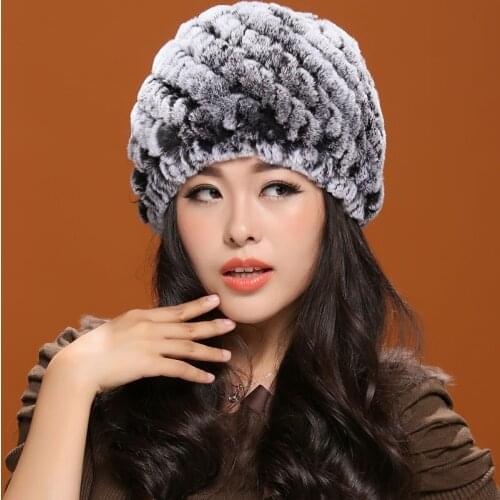 Low Low Low !!! Hot Sales Cheap Real Rex Rabbit Fur Hats High Quality Knitted Rex Rabbit Fur Beanies Women Skullies DL6182