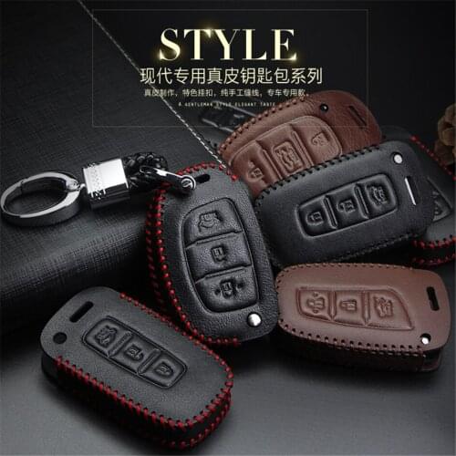 New Arrival Leather For Hyundai Car Key Cover Case Auto Key Bag Shell Skin Car Accessories For Hyundai I30 Solaris Car Styling