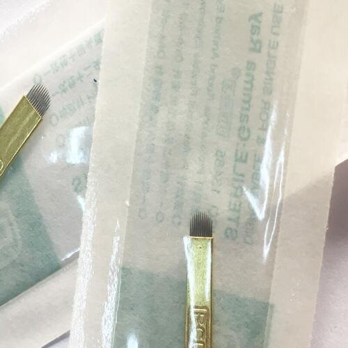 PCD 12 U Shape Needles Microblading Permanent Makeup Tattoo EYEBROW Blades Manual MICROBLADING Pen 3D Embroidery Copper Pin